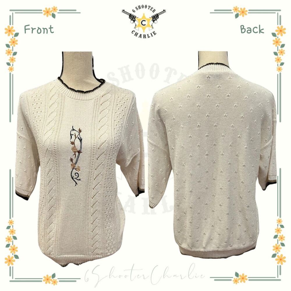 Vtg 80s 90s Cape Cod Sportswear Sweater Women's Large Mock Neck Acrylic USA